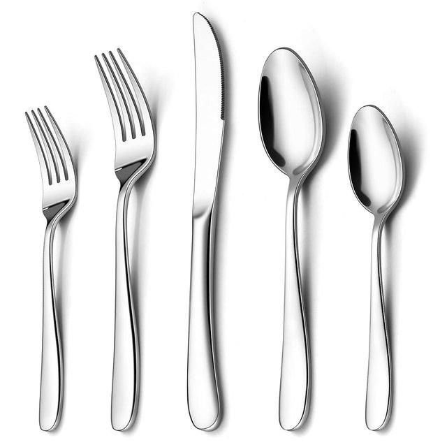 Onader 60 Piece Heavy Duty Silverware Cutlery Set for 12, Stainless Steel Flatware Set