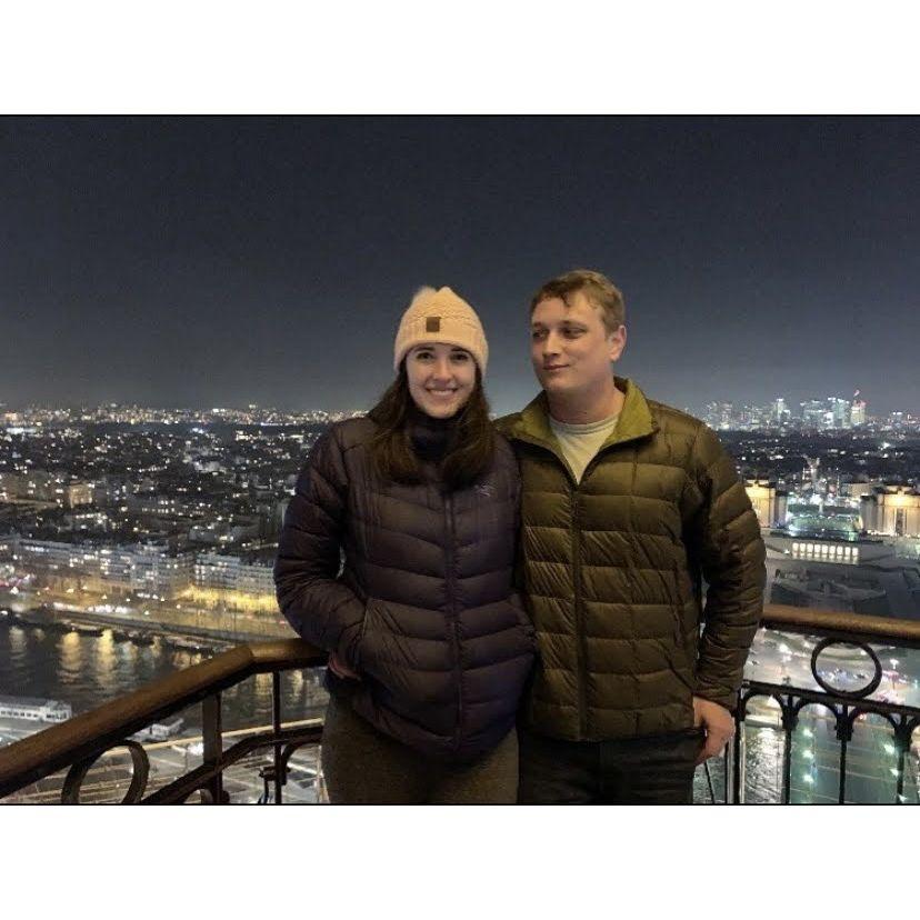 We made it to the top of the Eifel tower! Beautiful but freezing.