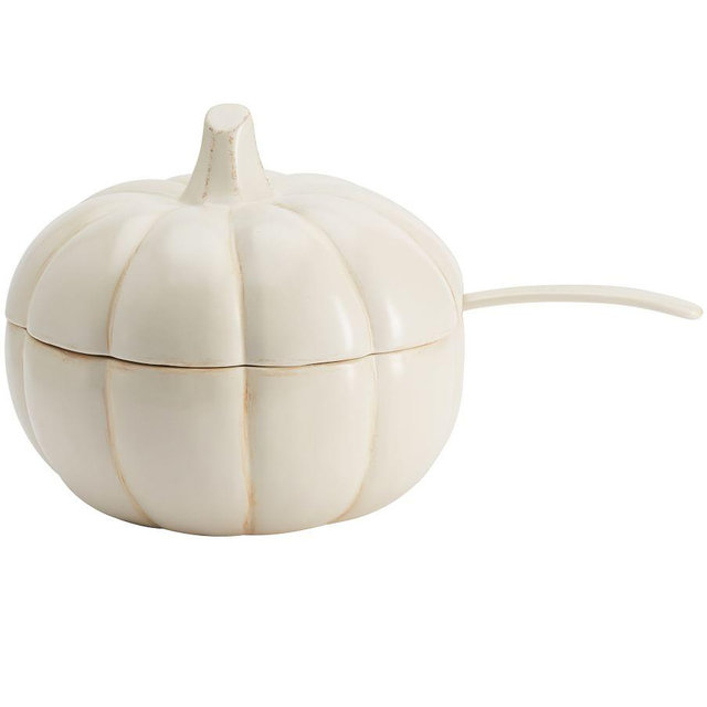 Rustic Pumpkin Shaped Stoneware Tureen