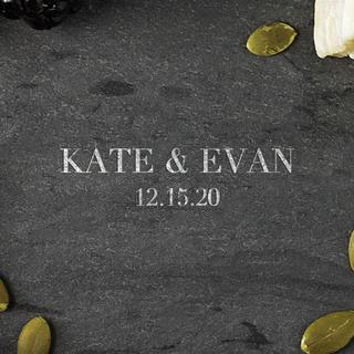 Commemorative Round Slate Cheese Board - Personalized