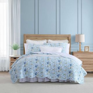 Peony Garden Cotton 3-Piece Reversible Quilt Set