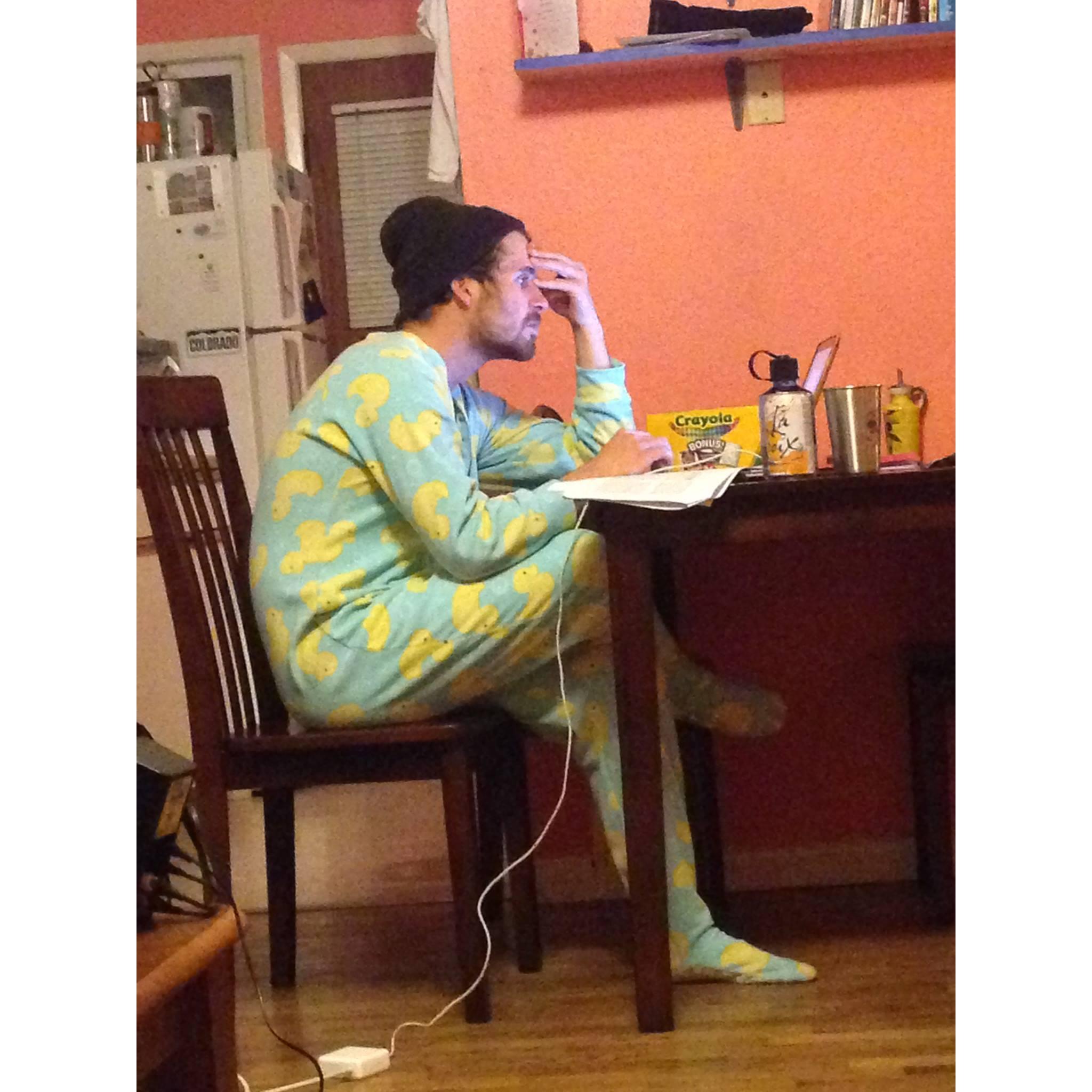 Mike editing Sam's grad school papers. Boulder, CO. November 2015.