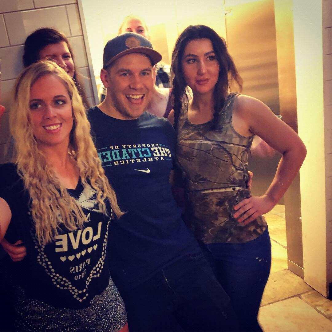 When Josh went into the girls bathroom to get an ultimate selfie