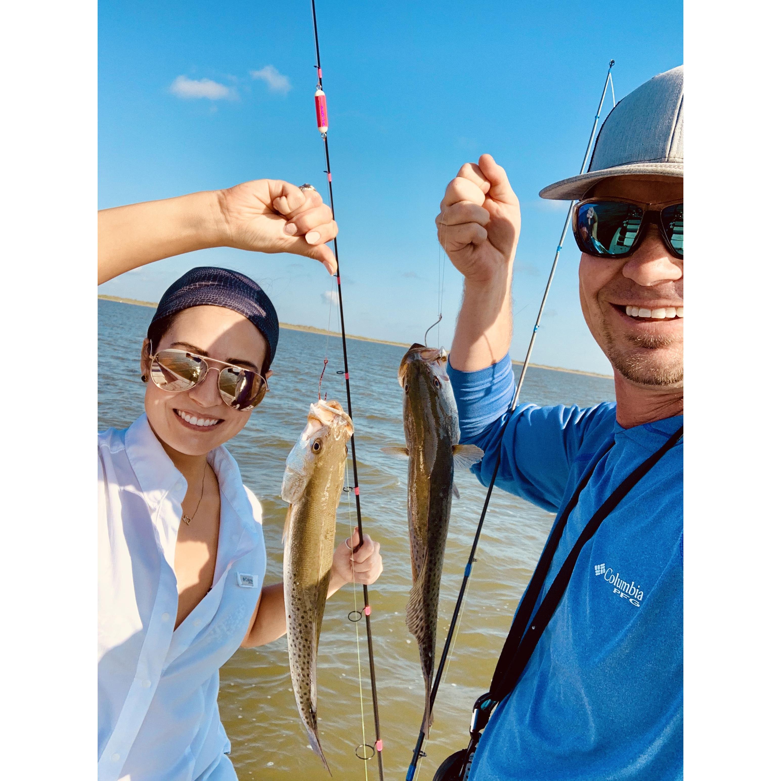 Fishing on the Texas coast.
