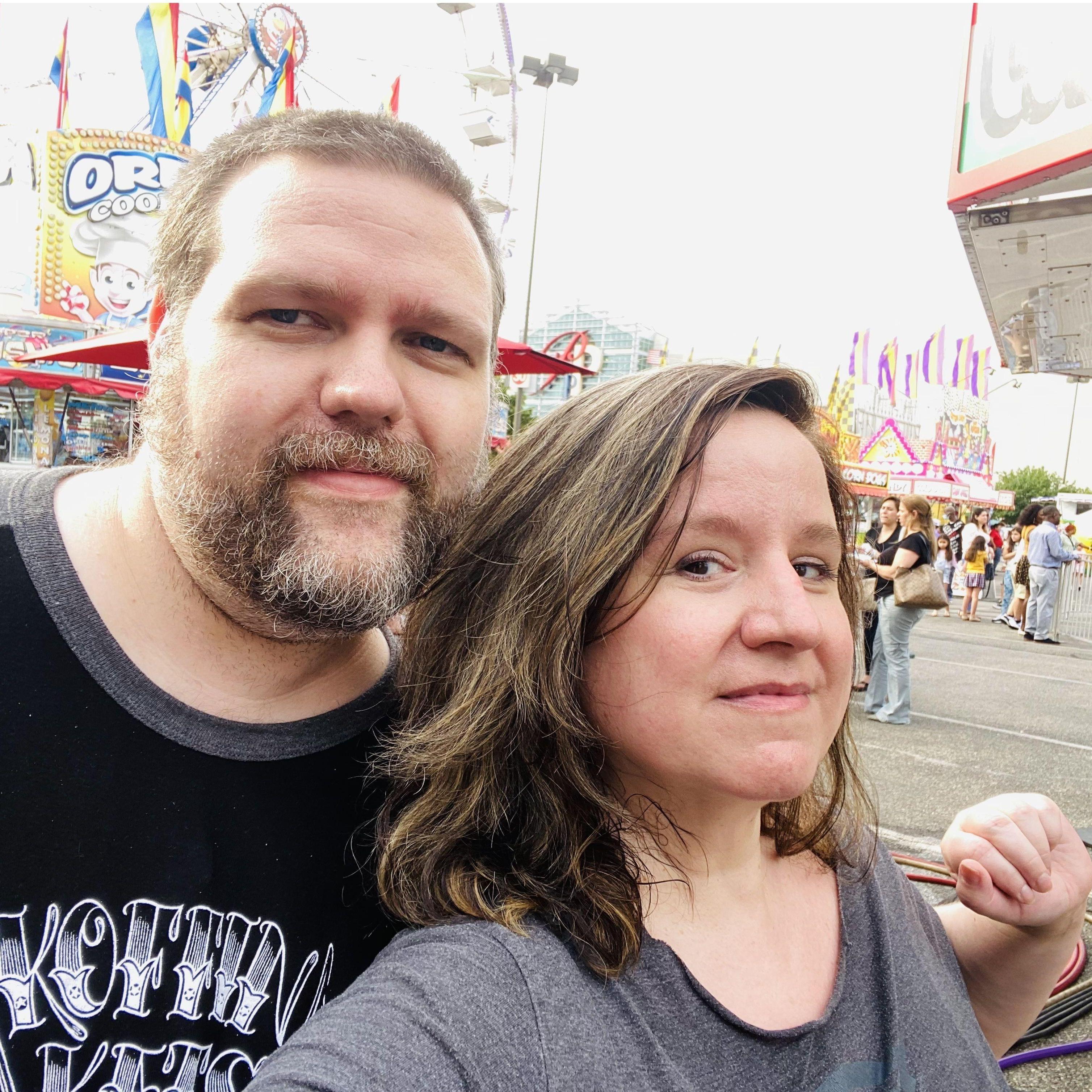 One of our first dates, to the Paramus Mall and Parking Lot Carnival!