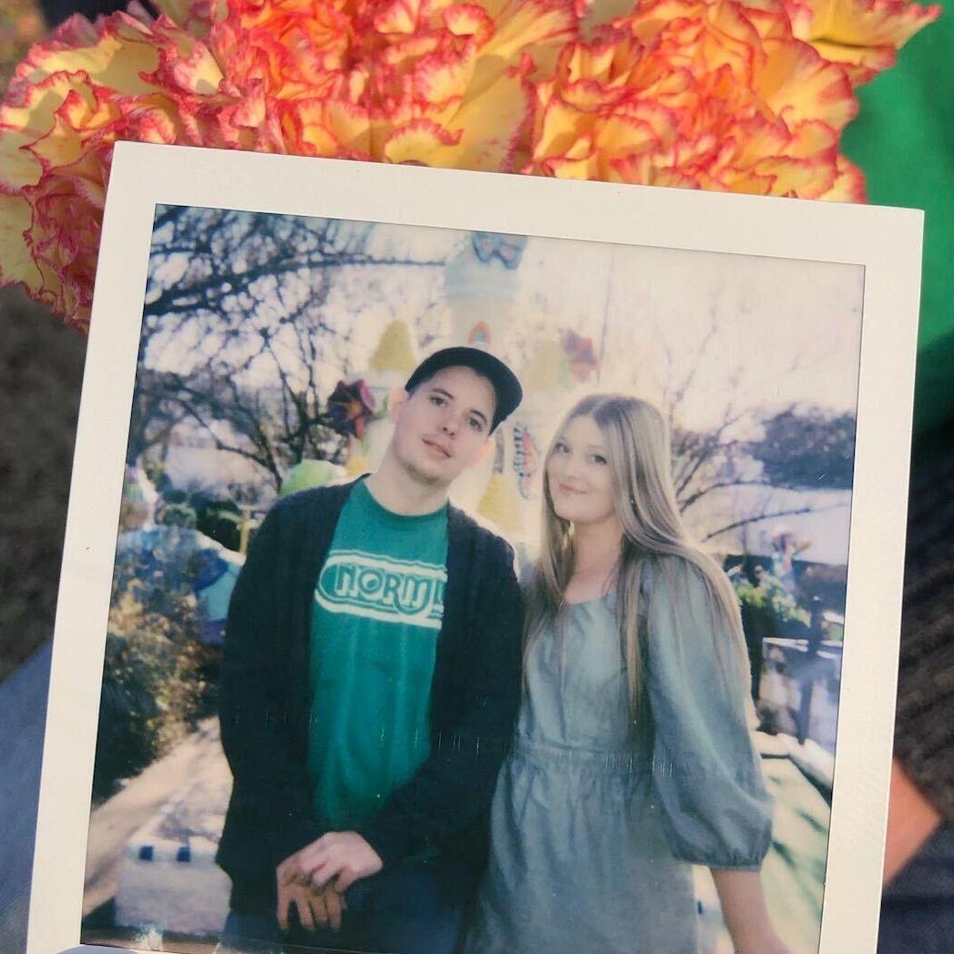 A polaroid photo of us at Peter Pan Mini Golf in Austin / 2024.
