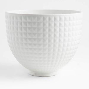 KitchenAid Stand Mixer Matte White Studded 5-Quart Ceramic Mixing Bowl + Reviews | Crate & Barrel