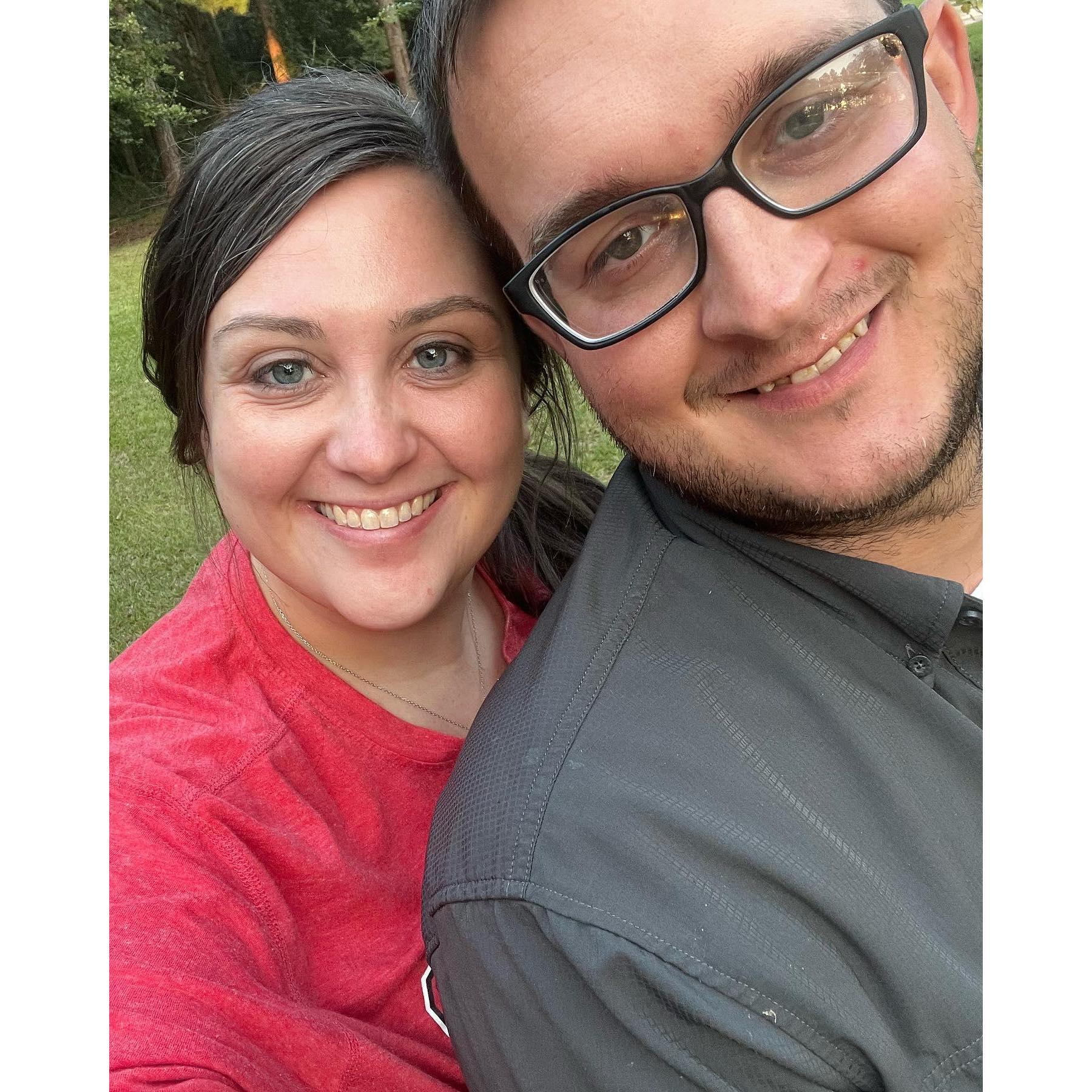 Riding the four wheeler, one of our favorite things to do.