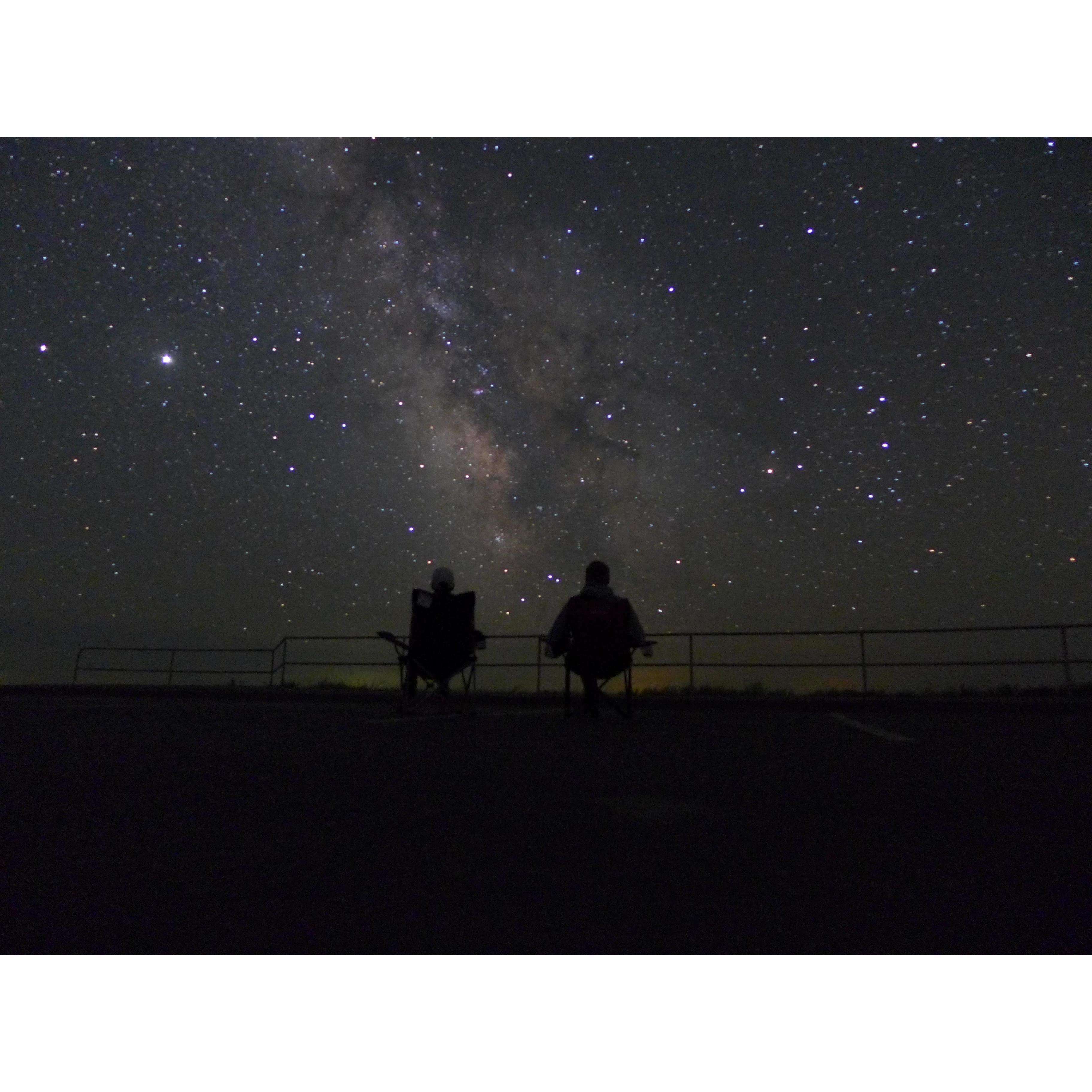 playing with night sky photography in Badlands National Park, SD