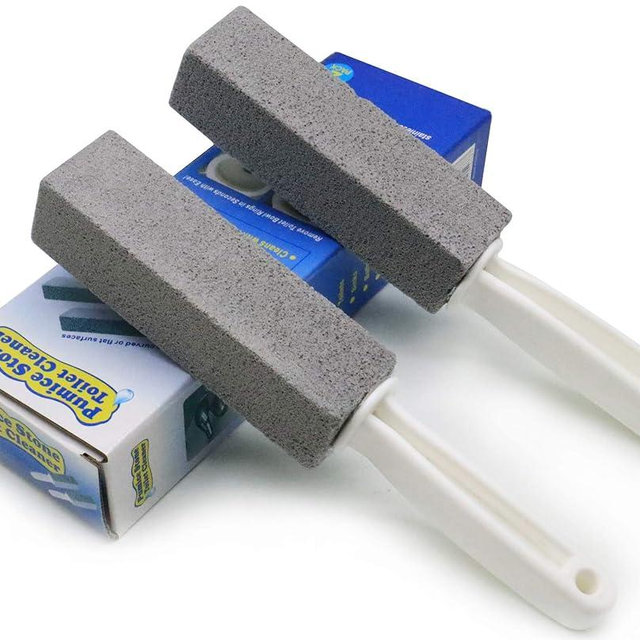 Tuodeal Pumice Cleaning Stone with Handle Pumice Stone for Toilet Bowl Household Cleaning 2 Pack