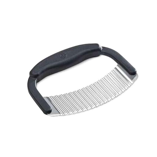 Pampered Chef Crinkle Cutter #1063 - French Fry Slicer | Vegetable Salad Chopping Knife | Stainless Steel Blade | Plastic Handle
