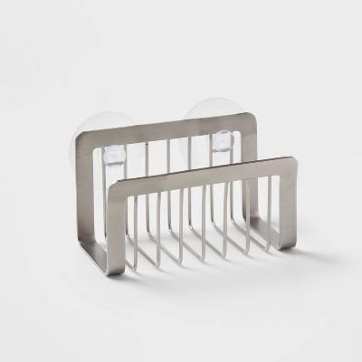 Small Stainless Steel Suction Sink Caddy Silver - Brightroom™