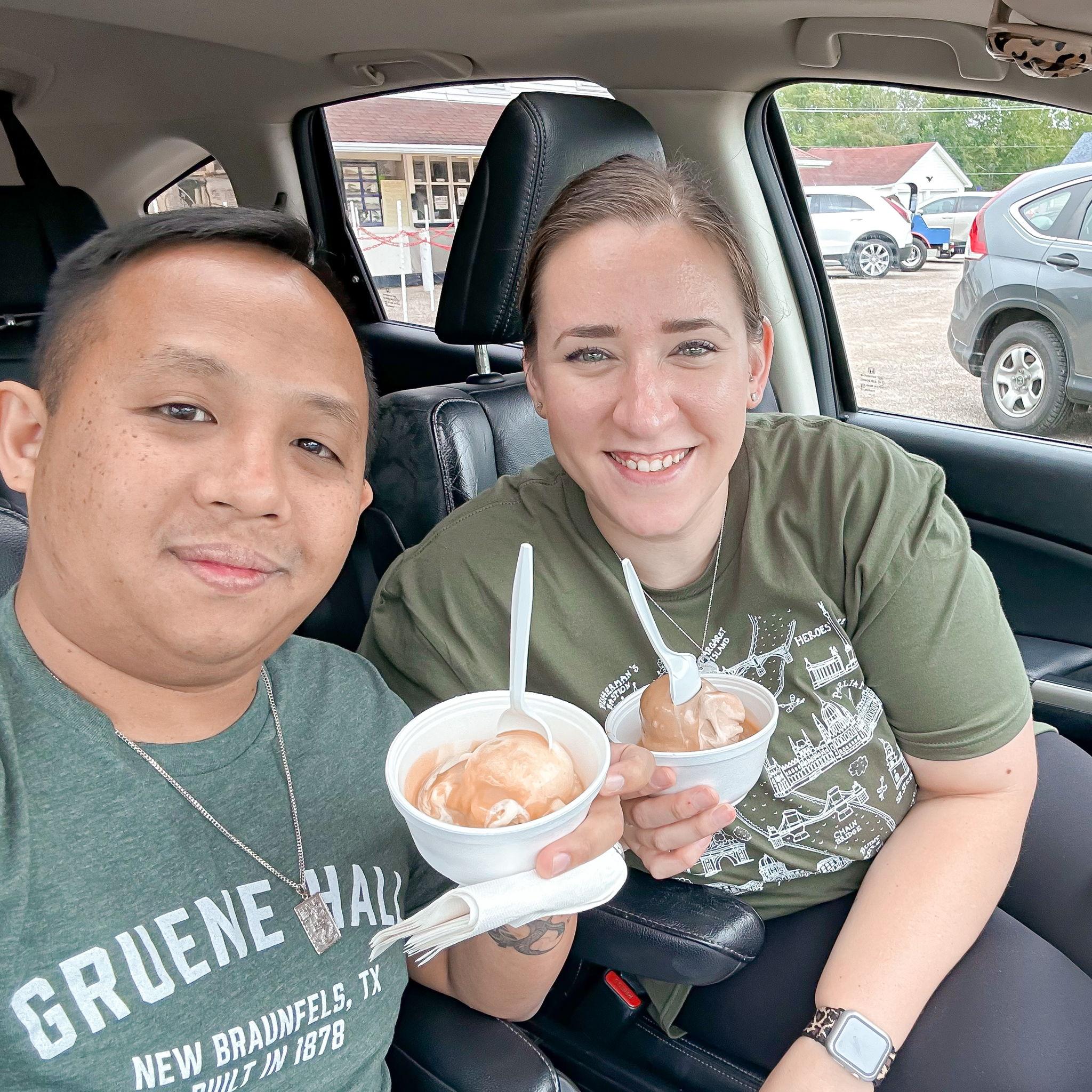 Enjoying Hank's, our favorite frozen custard - August, 2023