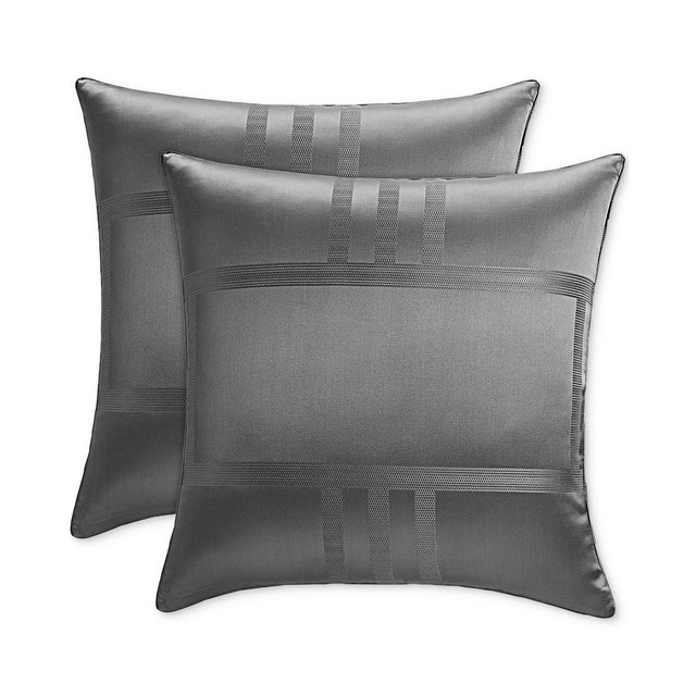 Hotel Collection Structure Charcoal 2-Pc. Sham Set, European, Exclusively at Macy’s