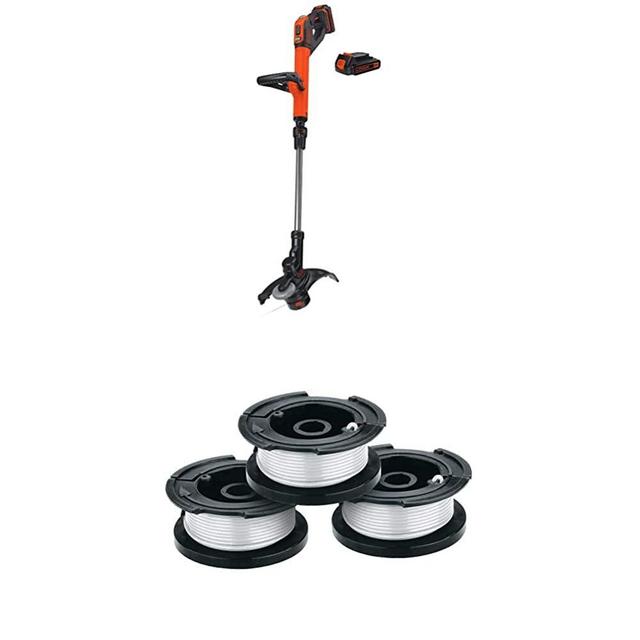 BLACK+DECKER LSTE525 20V MAX Lithium Easy Feed String Trimmer/Edger with 2 batteries and 30-ft spool