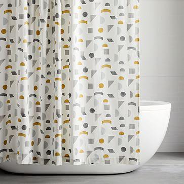 Organic Mid-Century Geo Shower Curtain