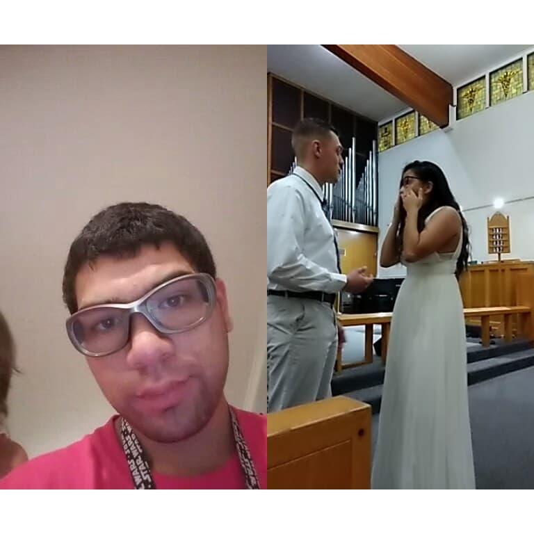 My awesome and supportive brother couldn't be there for the wedding, so he skyped me! And then he said , "You better take care of my sister."