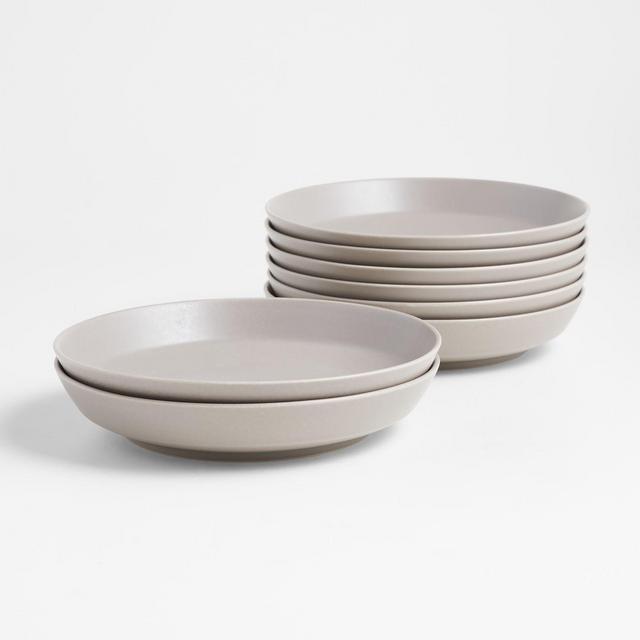 Paige Grey Low Bowls, Set of 8