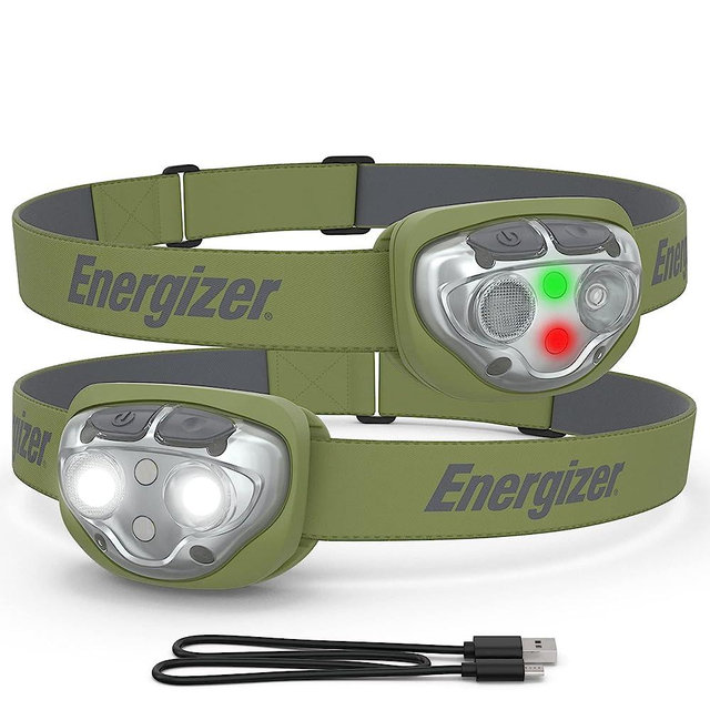 Energizer Rechargeable LED Headlamp, IPX4 Water Resistant, High-Powered Bright LED, Multiple Light Modes, Best Headlight for Camping, Running, Outdoors, Emergency Light, USB Included