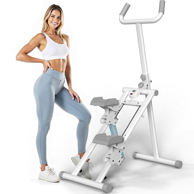 YYJO Steppers for Exercise at Home Stair Stepper with Handlebar and Resistance Foldable Stepper Climber Exercise Machine Cardio Exercis