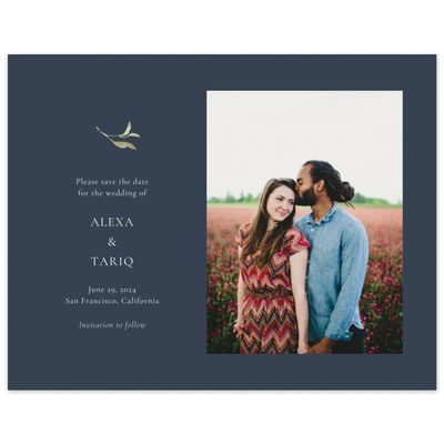 Grayed Navy, Blue Wedding Digital Save the Date - Somerset Photo