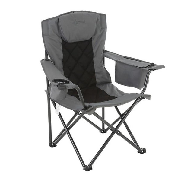 Arrowhead Outdoor Portable Folding Camping Quad Chair with 6-Can Armrest Cooler - Ocean Blue,One Size