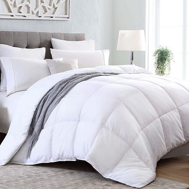 Kingsley Trend Cal King Comforter Duvet Insert, Fluffy Comforter Home Bedding White Comforter, Soft Down Comforter Cooling Summer Comforter, Lightweight White Bedding, Down Alternative Comforter