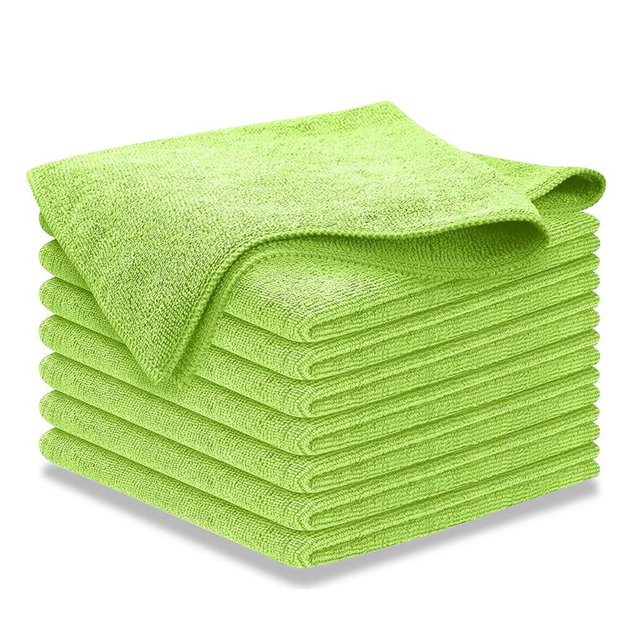USANOOKS Microfiber Cleaning Cloth Light Green - 8 Pcs 12.5"x12.5" - High Performance - 1200 Washes, Ultra Absorbent Towels Weave Grime & Liquid for Streak-Free Mirror Shine - Car Washing Cloth