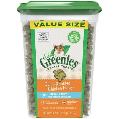 Greenies Feline Chicken Dental Cat Treat Jumbo Tub - 9.75oz