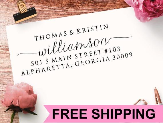 Return Address Stamp, Self Inking Address Stamp, Calligraphy Address Stamp, Wedding Address Stamp, Personalized Address Stamp TJCP2770