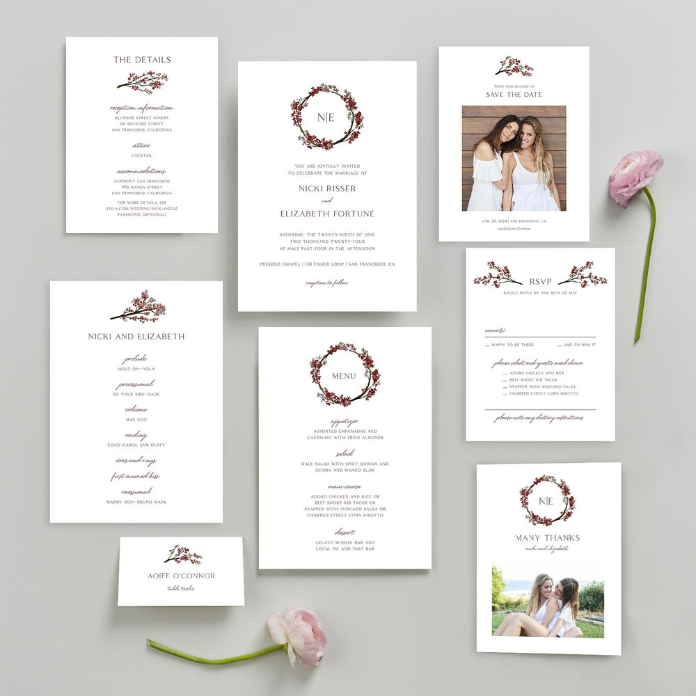 Allamia Classic | Passion Red | Zola Wedding Invitations