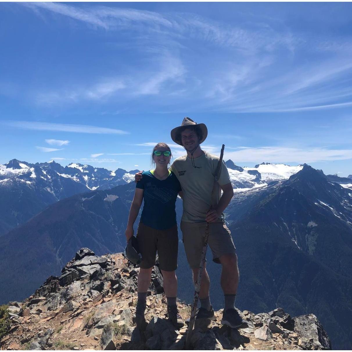 Reaching the summit of Mt. Ruby together in late summer of 2023 after living in her shadow for a year!