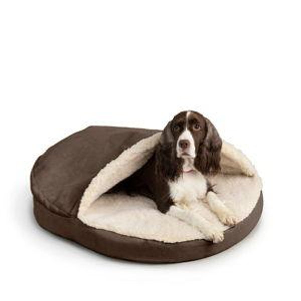 XL Luxury Orthopedic Cozy Cave® Dog Bed with Hot Fudge Microsuede