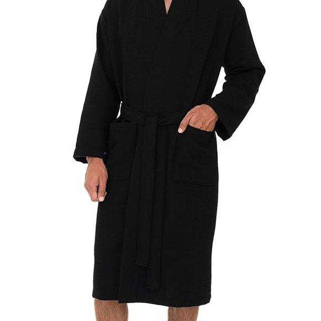 TowelSelections Mens Robe Waffle Spa Bathrobe Soft Shower Bath Robe for Men