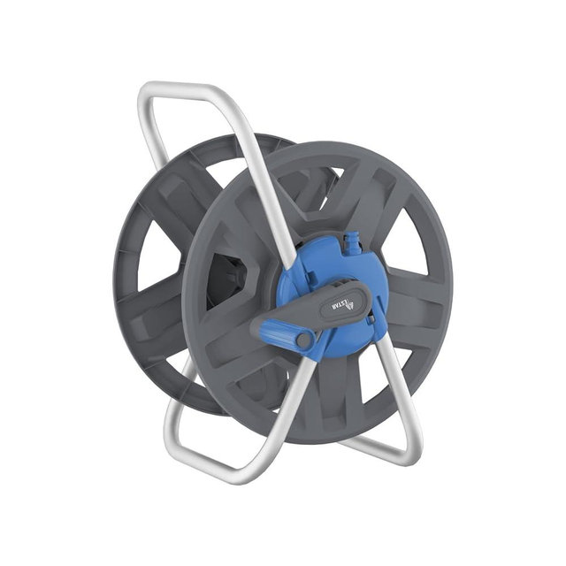YESTAR Water Hose Reel Cart, Holds 60-80 Ft of 5/8 Inch Hose, Blue Wall Mounted Garden Hose Cart, Portable Hose Reel for Convenient Storage and Watering