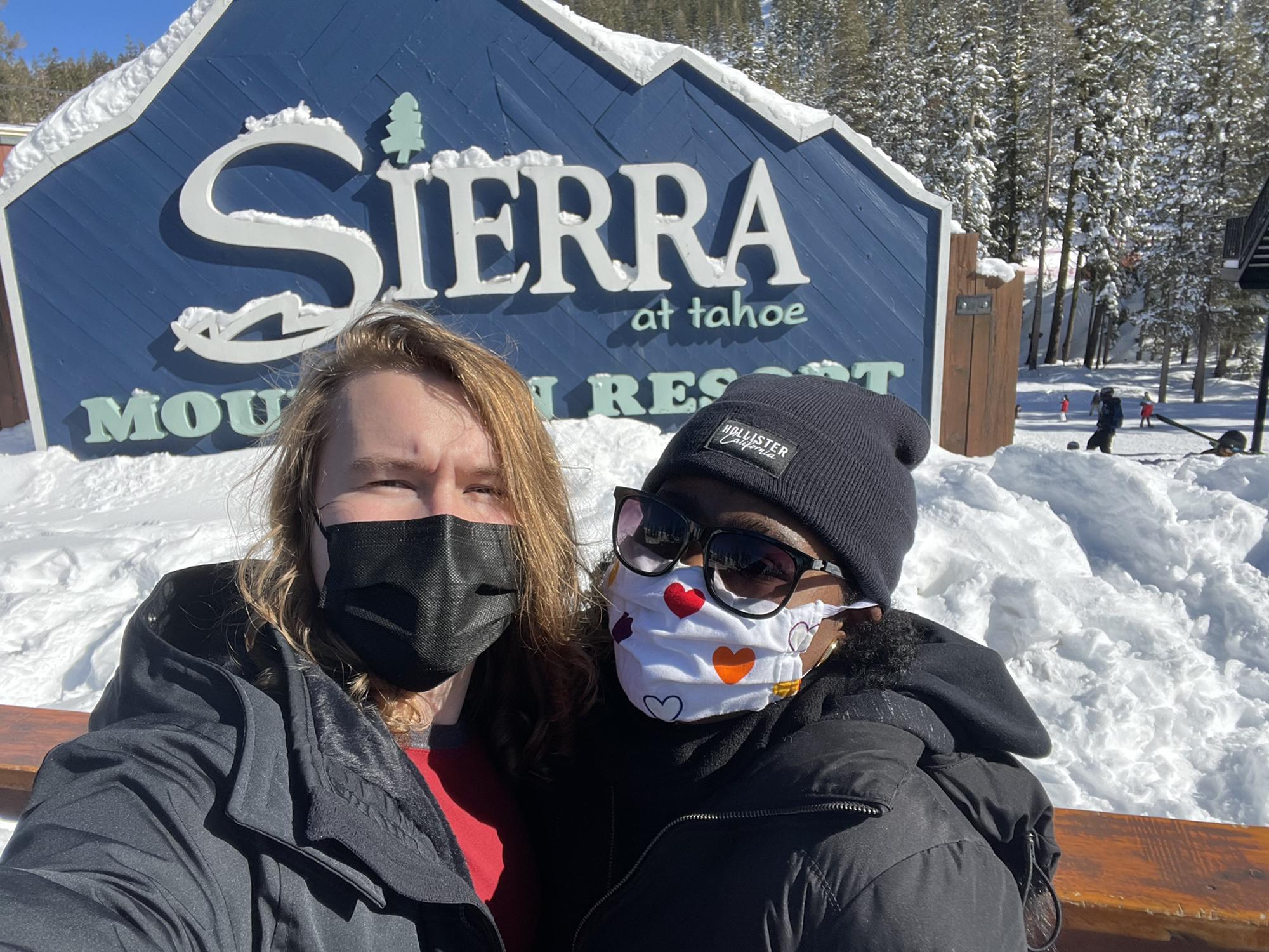 Here's us at Sierra at Tahoe for our first snowboarding trip together! To say I was terrible at it would be an understatement, but I loved the snow and seeing Gunner in his element!