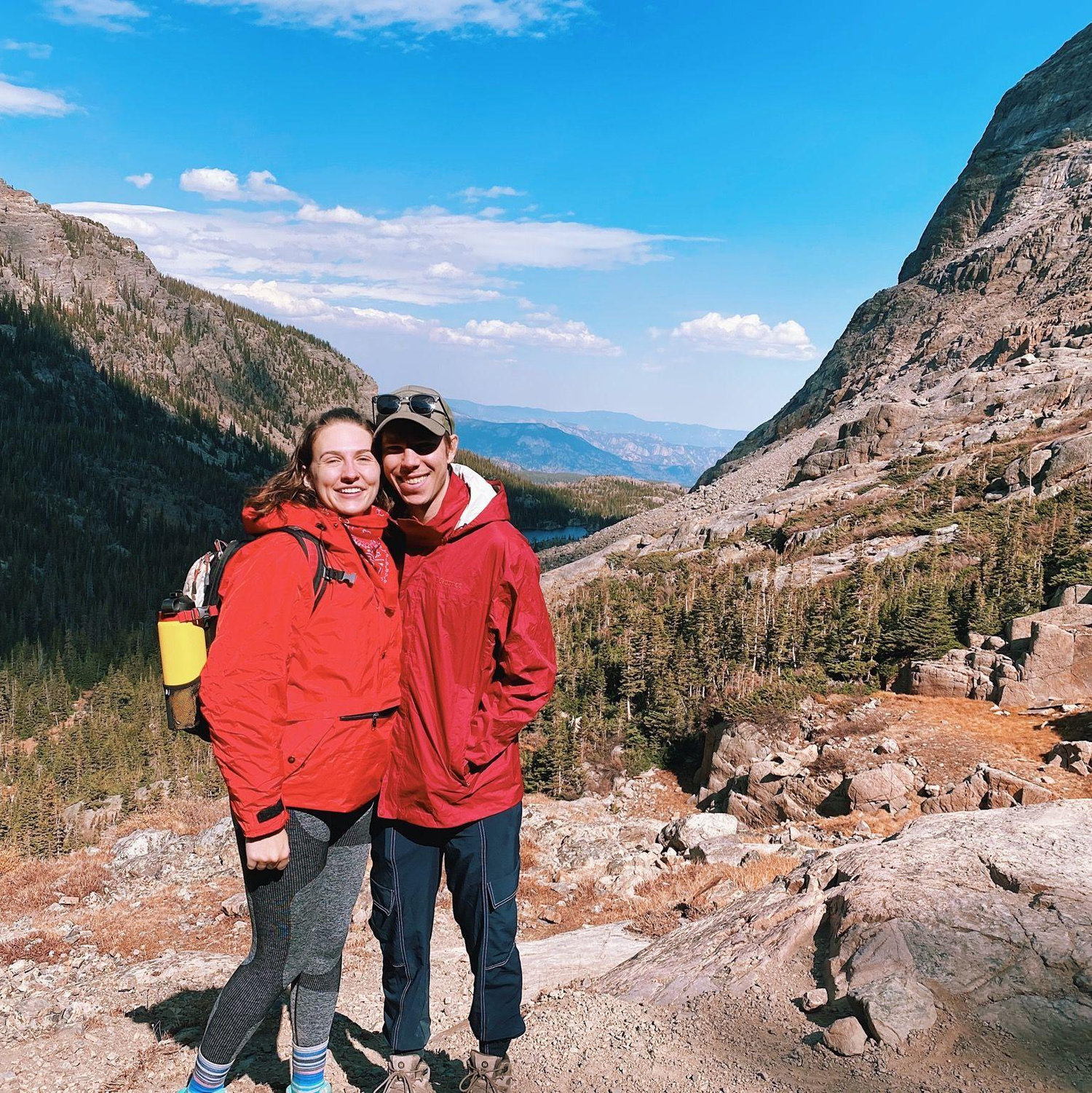 October 10, 2020. Genna moved to Boulder for grad school, and one of the first big hikes had to be to Sky Pond in RMNP. One of the best days!