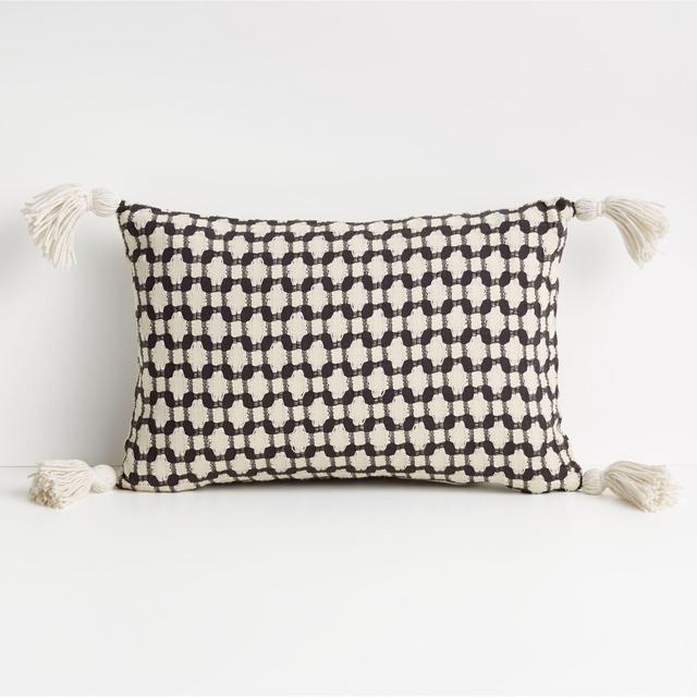 Tahona 18"x12" Obsidian Textured Pillow with Down-Alternative Insert