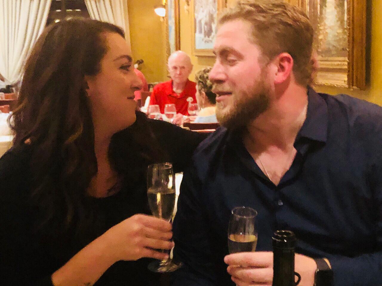 Engagement Night with our favorite photo bomber