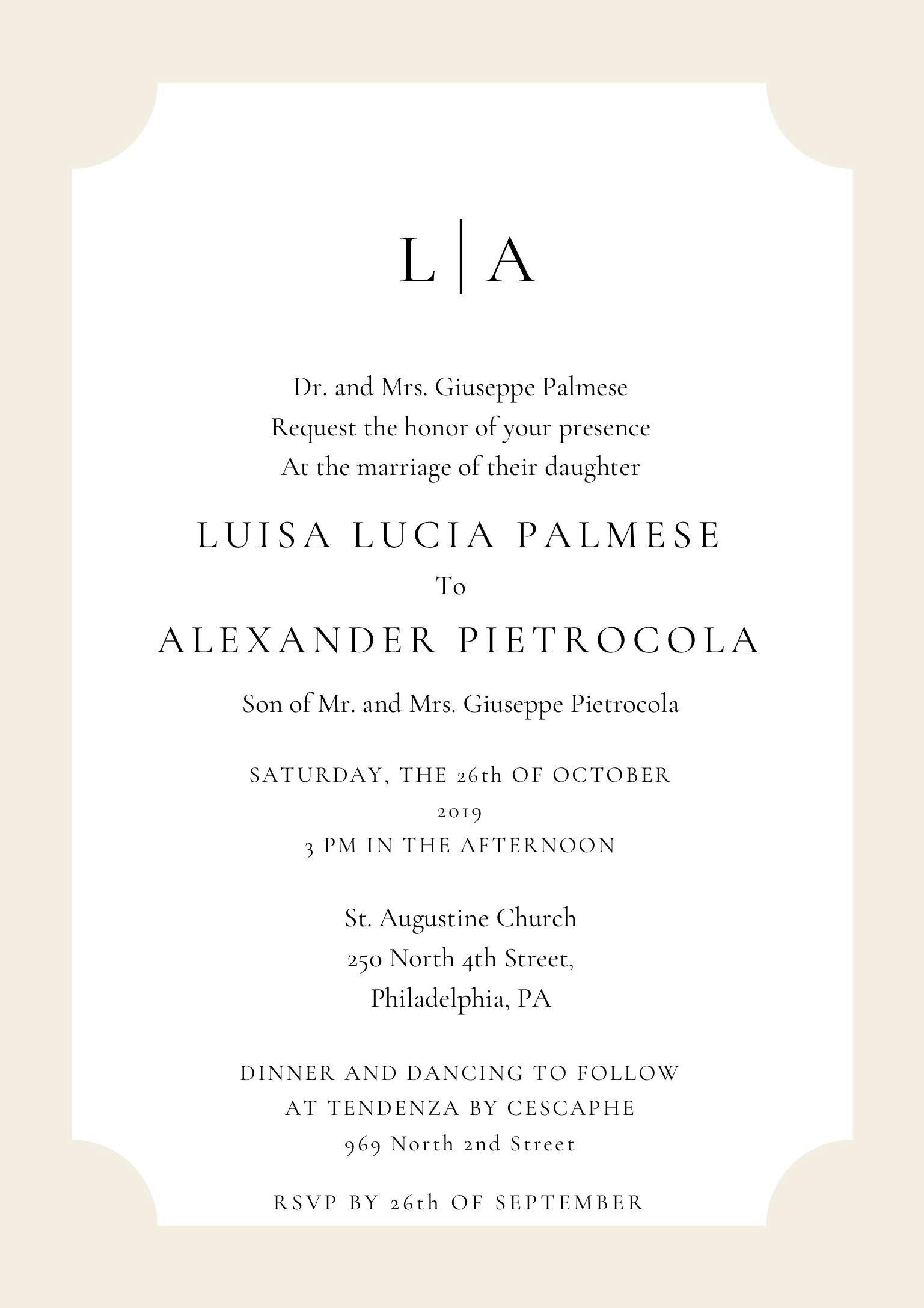 The Wedding Website of Luisa Palmese and Alexander Pietrocola