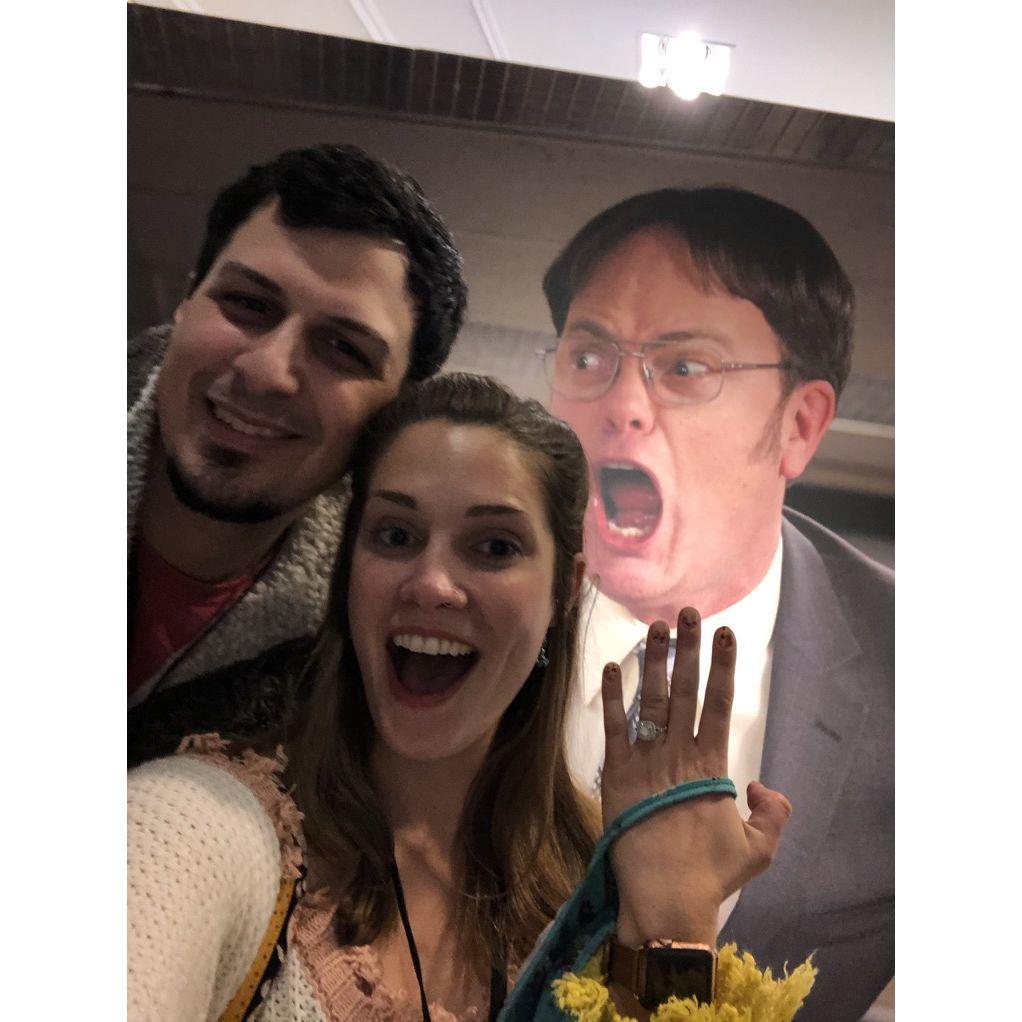 Dwight is upset we can't get married.