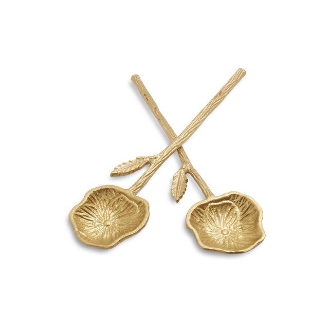 Gold Floral Servers, Set of 2