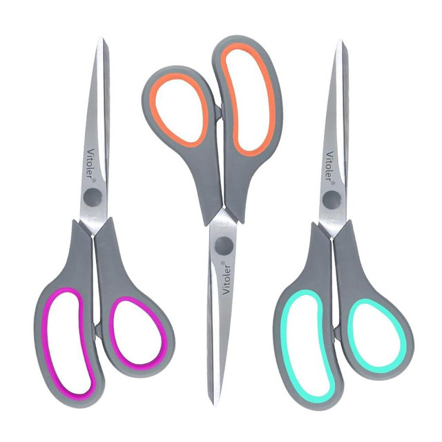 Vitoler Scissors All purpose, 8.5" Heavy Duty Scissors for Office Desk Accessories,Kitchen Shears for Food,Right/Left Handed