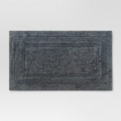 34"x20" Performance Cotton Bath Rug Dark Gray - Threshold™