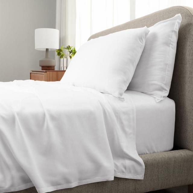 Cariloha Aloha Soft 4-Piece Sheet Set | White | Queen | Made from 100% Viscose derived from Bamboo |