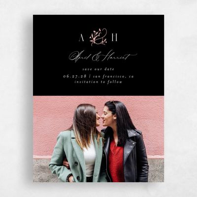 Black Wedding Save the Date - Olmo Portrait