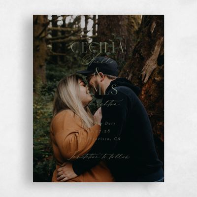 Khaki Green Wedding Save the Date - Shahira Portrait