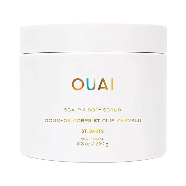 OUAI St. Barts Scalp and Body Scrub, Deep-Cleansing Sugar Scrub for Hair and Skin that Exfoliates and Moisturizes, 8.8 Oz