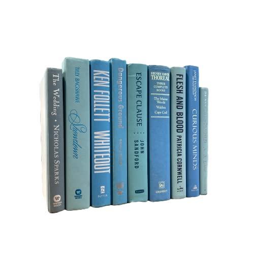 Covogoods Real Books by Color® Home Decor Shelf Styling Photo Prop Decorative Item (Set of 5, Light Blue)