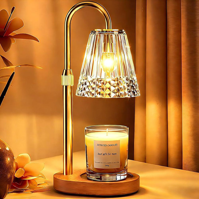 LIAPOTT Candle Warmer Lamp with Timer & Dimmer, Height Adjustable Wax Melt Warmer Lamp with 2 Bulbs for Jar Candles, Flameless Candle Warmer, Housewarming Gifts for New Home, Gifts for Women